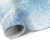 Winter Wonderland Blauw ijzig patroon Cadeaupapier (Rol Hoek)