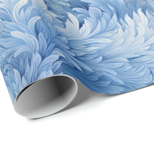 Winter Wonderland Blauw ijzig patroon Cadeaupapier (Rol Hoek)