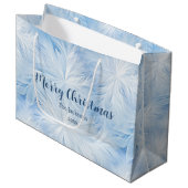 Winter Wonderland Blauw ijzig patroon Groot Cadeauzakje (Voorkant Gekanteld)