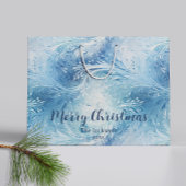 Winter Wonderland Blauw ijzig patroon Groot Cadeauzakje