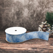 Winter Wonderland Blauw ijzig patroon Grosgrain Lint