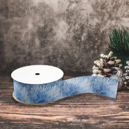 Winter Wonderland Blauw ijzig patroon Grosgrain Lint