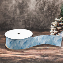 Winter Wonderland Blauw ijzig patroon Grosgrain Lint