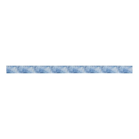 Winter Wonderland Blauw ijzig patroon Grosgrain Lint (Voorkant)