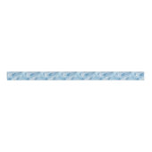 Winter Wonderland Blauw ijzig patroon Grosgrain Lint (Voorkant)