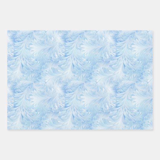 Winter Wonderland Blauw ijzig patroon Inpakpapier Vel (Voorkant 3)