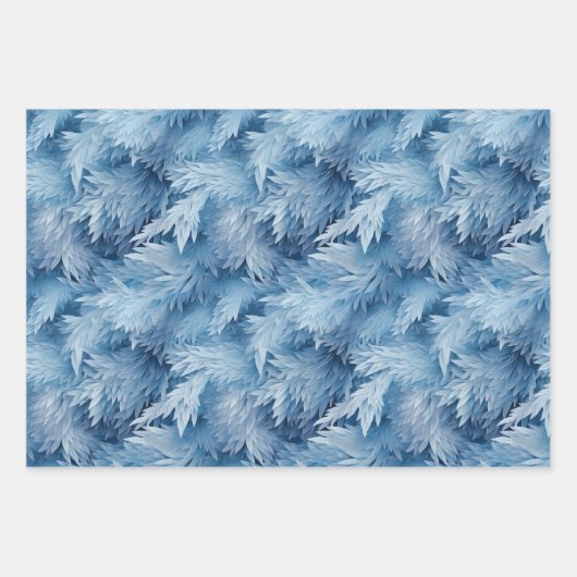 Winter Wonderland Blauw ijzig patroon Inpakpapier Vel (Voorkant)