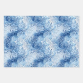 Winter Wonderland Blauw ijzig patroon Inpakpapier Vel (Voorkant)