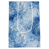 Winter Wonderland Blauw ijzig patroon Medium Cadeauzakje (Achterkant)