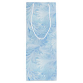 Winter Wonderland Blauw ijzig patroon Wijn Cadeautas (Achterkant)