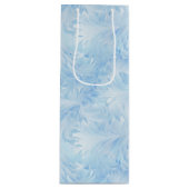 Winter Wonderland Blauw ijzig patroon Wijn Cadeautas (Voorkant)