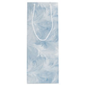 Winter Wonderland Blauw ijzig patroon Wijn Cadeautas (Achterkant)
