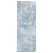 Winter Wonderland Blauw ijzig patroon Wijn Cadeautas (Voorkant)