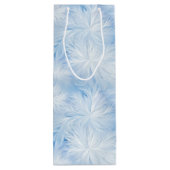 Winter Wonderland Blauw ijzig patroon Wijn Cadeautas (Achterkant)