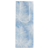 Winter Wonderland Blauw ijzig patroon Wijn Cadeautas (Voorkant)