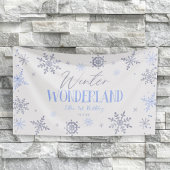 Winter Wonderland Blauw Sneeuwvlok Verjaardagsfees Spandoek