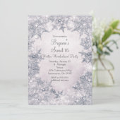 Winter Wonderland Blauw Wit Elegante Sneeuwvlokken Kaart (Staand voorkant)