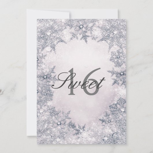 Winter Wonderland Blauw Wit Elegante Sneeuwvlokken Kaart (Achterkant)