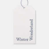 Winter Wonderland Blauw & Wit Sneeuwvlokken Cadeaulabel (Achterkant)