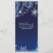 Winter Wonderland Blauw & Witte Sneeuwvlokken Menu (Achterkant)