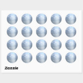 Winter Wonderland Blauw Zilveren Glitterende Licht Ronde Sticker (Vel)