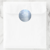Winter Wonderland Blauw Zilveren Glitterende Licht Ronde Sticker (Tas)