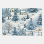 Winter Wonderland: Blauwe en witte kerstboom Inpakpapier Vel (Voorkant)