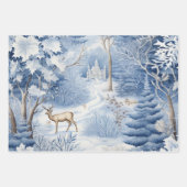 Winter Wonderland: Blauwe en witte kerstboom Inpakpapier Vel (Voorkant 3)