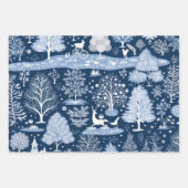 Winter Wonderland: Blauwe en witte kerstboom Inpakpapier Vel (Voorkant 2)
