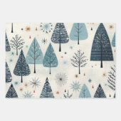 Winter Wonderland: Blauwe en witte kerstboom Inpakpapier Vel (Voorkant)
