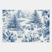 Winter Wonderland: Blauwe en witte kerstboom Inpakpapier Vel (Voorkant 2)
