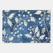 Winter Wonderland: Blauwe en witte kerstboom Inpakpapier Vel (Voorkant 3)