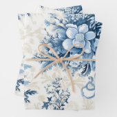 Winter Wonderland: Blauwe en witte kerstboom Inpakpapier Vel (In situ)