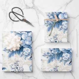 Winter Wonderland: Blauwe en witte kerstboom Inpakpapier Vel