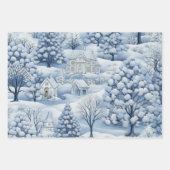 Winter Wonderland: Blauwe en witte kerstboom Inpakpapier Vel (Voorkant 2)
