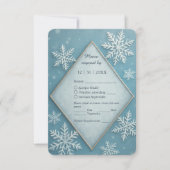 Winter Wonderland Blauwe Sneeuw Romantische bruilo RSVP Kaartje (Voorkant)