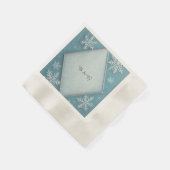 Winter Wonderland Blauwe Sneeuw Romantische bruilo Servet (Hoek)