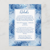 Winter Wonderland Blauwe Sneeuwvlokken Bruiloft De Informatiekaartje (Voorkant)
