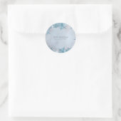 Winter Wonderland Blauwe Sneeuwvlokken Elegant Cus Ronde Sticker (Tas)