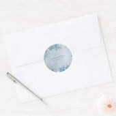 Winter Wonderland Blauwe Sneeuwvlokken Elegant Cus Ronde Sticker (Envelop)