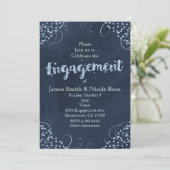 Winter Wonderland Blauwe Trouw Uitnodigingen (Staand voorkant)