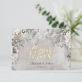 Winter Wonderland bloemen bos Bedankkaart (Staand voorkant)