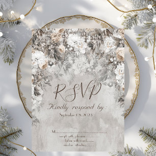 Winter Wonderland Bloemen Bos RSVP Kaart