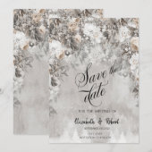 Winter Wonderland Bloemen Bos Save the Date (Voorkant / Achterkant)
