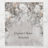 Winter Wonderland bloemen bos Wijn Etiket (Enkel label)