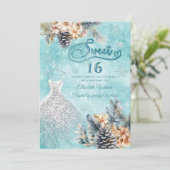 Winter wonderland bloemenjurk Schattig zoet 16 Kaart (Staand voorkant)