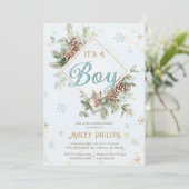 Winter Wonderland Blue Baby Boy schouwde de sprink Kaart (Staand voorkant)