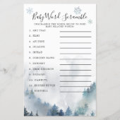 Winter Wonderland Blue Baby Word Scramble Game (Voorkant)