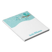 Winter Wonderland Blue Bird op Holly Branch Notitieblok (Schuin)