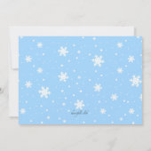 Winter Wonderland Blue Birthday Invitation Kaart (Achterkant)